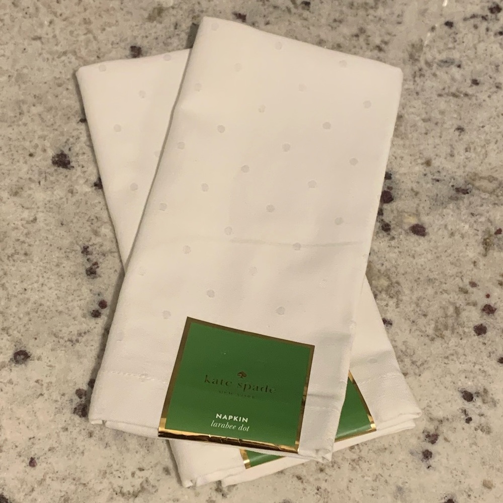 NWT Set Kate Spade Larabee Dot FreshCream Napkins